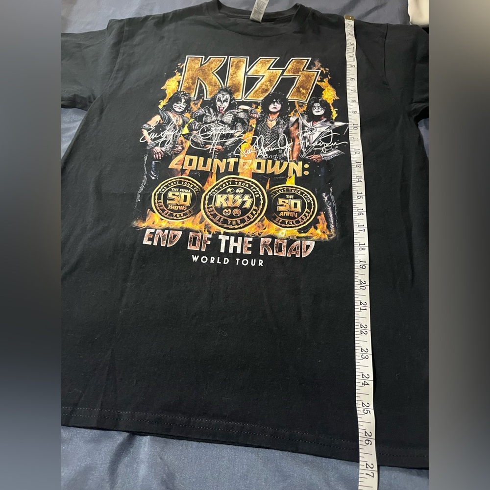 Kiss Gildan Black Graphic Countdown Tour Tee with Yellow Gold Print - Picture 3 of 9